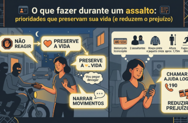 O que fazer durante um assalto: prioridades que preservam sua vida (e reduzem o prejuízo)