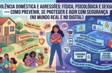 Violência doméstica e agressões: física, psicológica e sexual — como prevenir, se proteger e agir com segurança (no mundo real e no digital)